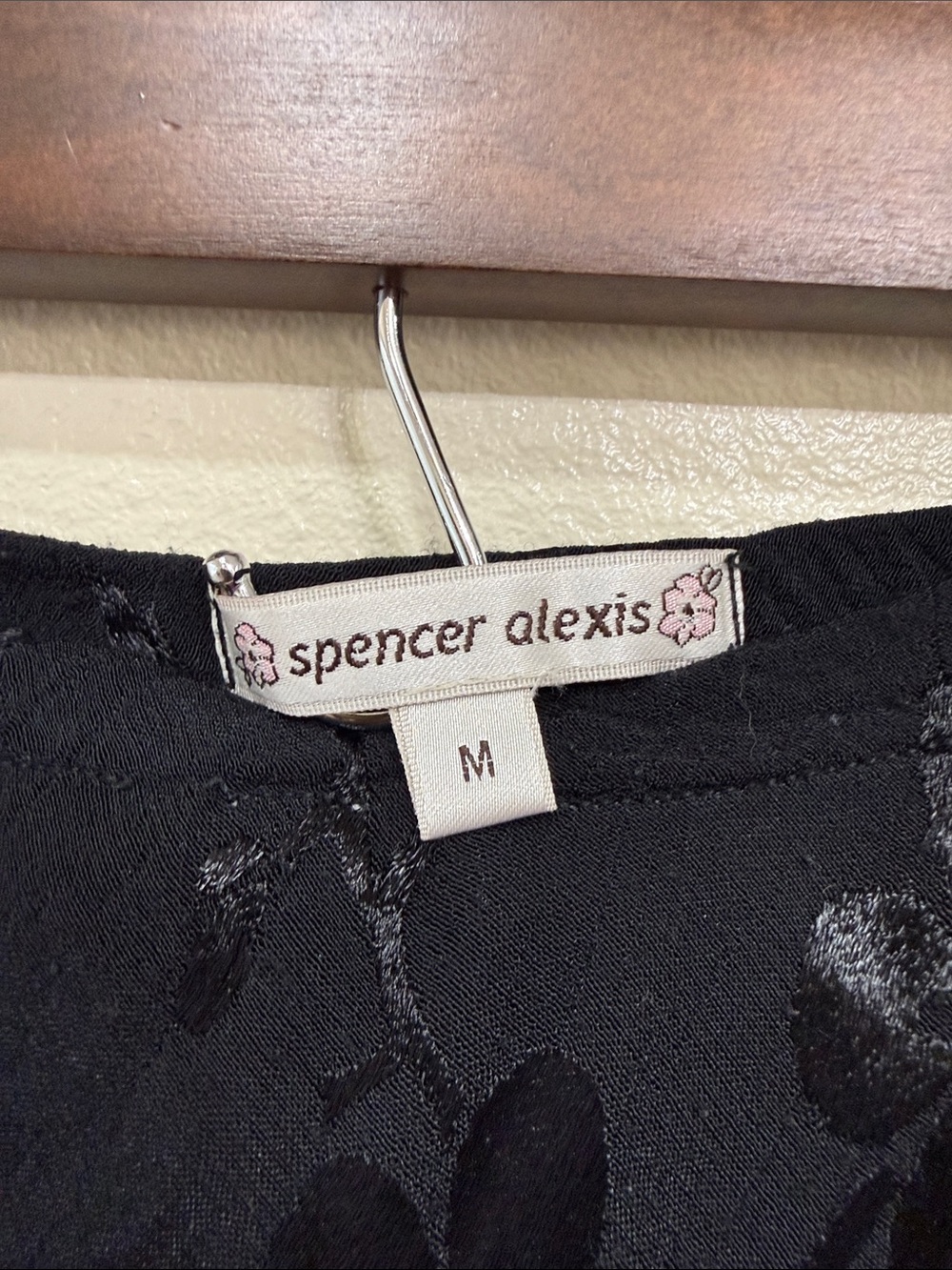 Vintage Spencer Alexis Black Tiered Lace Maxi Skirt Size M Whimsigoth Witchy - Picture 2 of 9